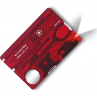 Швейцарская карта Victorinox SwissCard Lite, сталь X50CrMoV15, рукоять ABS-пластик, полупрозрачный красный купить в Бресте