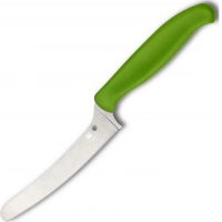 Универсальный кухонный нож Spyderco Z-Cut Offset Kitchen Green, сталь CTS™ — BD1 Alloy, рукоять зеленый полипропилен купить в Бресте