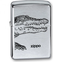 Зажигалка ZIPPO Alligator, с покрытием Brushed Chrome, латунь/сталь, серебристая, матовая, 36x12x56 купить в Бресте