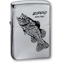 Зажигалка ZIPPO Black Bass Brushed Chrome, латунь с никеле-хром. покрыт., серебр., матов., 36х56х12мм купить в Бресте