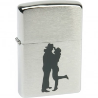 Зажигалка ZIPPO Cowboy Couple Brushed Chrome, латунь, ник.-хром. покр., серебр., матов., 36х56х12 мм купить в Бресте